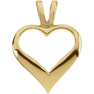 14K Yellow 12 mm Heart Pendant - Siddiqui Jewelers