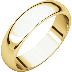 14K Yellow 5 mm Half Round Band Size 9.5 - Siddiqui Jewelers