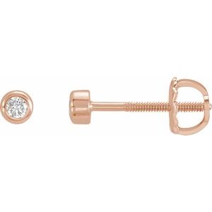 14K Rose .06 CTW Natural Diamond Micro Bezel-Set Earrings Siddiqui Jewelers