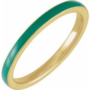 14K Yellow Green Enamel Stackable Ring Siddiqui Jewelers