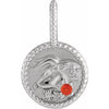 Sterling Silver Natural Mexican Fire Opal & .0025 CTW Natural Diamond Taurus Charm/Pendant Siddiqui Jewelers