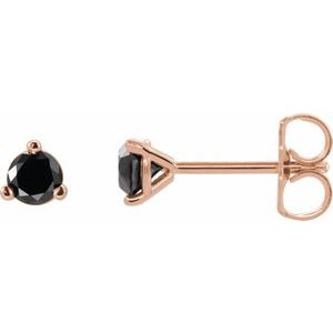14K Rose 3/4 CTW Natural Black Diamond Earrings Siddiqui Jewelers