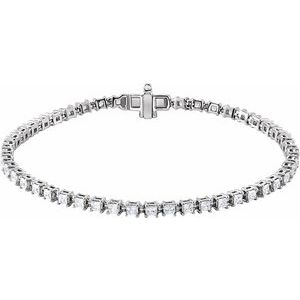 14K White 2 1/2 CTW Lab-Grown Diamond 7" Line Bracelet Siddiqui Jewelers