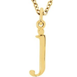 14K Yellow Lowercase Initial j 16" Necklace Siddiqui Jewelers