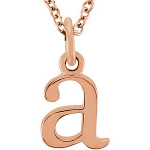 14K Rose Lowercase Initial a 16" Necklace Siddiqui Jewelers