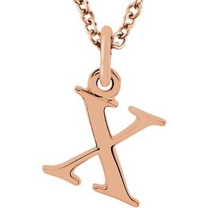 14K Rose Lowercase Initial x 16" Necklace Siddiqui Jewelers