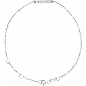 Sterling Silver 1/10 CTW Natural Diamond Bar 6 1/2-7 1/2" Bracelet Siddiqui Jewelers