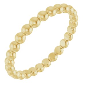 18K Yellow Beaded Stackable Ring Siddiqui Jewelers