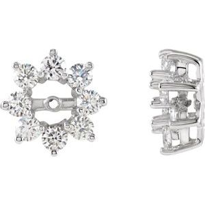 14K White 1 1/8 CTW Diamond Earring Jackets with 4.5mm ID - Siddiqui Jewelers