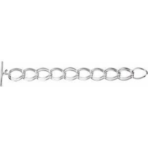 Sterling Silver Link Bracelet with Toggle Clasp - Siddiqui Jewelers