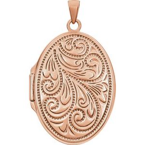 14K Rose Gold-Plated Sterling Silver Oval Locket -Siddiqui Jewelers