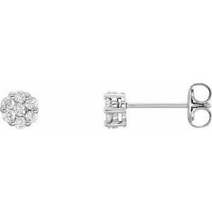14K White 1/4 CTW Natural Diamond Cluster Earrings Siddiqui Jewelers