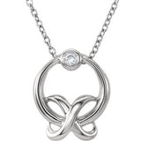 Sterling Silver .03 CT Diamond "XO" 18" Necklace - Siddiqui Jewelers