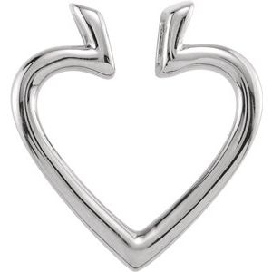 14K White 19.5x18.25 mm Heart Pendant Enhancer - Siddiqui Jewelers