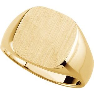 10K Yellow 14x14 mm Square Signet Ring - Siddiqui Jewelers