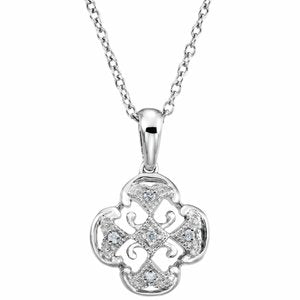 Sterling Silver .03 CTW Diamond 18" Necklace - Siddiqui Jewelers