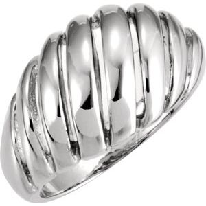 14K White Dome Ring-Siddiqui Jewelers