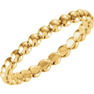 18K Yellow 2.5 mm Beaded Stackable Ring Size 5 - Siddiqui Jewelers