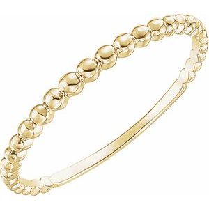 14K Yellow Stackable Bead Ring Siddiqui Jewelers