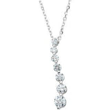 14K White 1/2 CTW Diamond Journey 18" Necklace - Siddiqui Jewelers