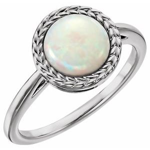14K White Opal Ring - Siddiqui Jewelers