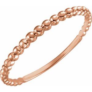 14K Rose Stackable Bead Ring Siddiqui Jewelers