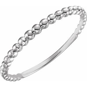 14K White Stackable Bead Ring Siddiqui Jewelers