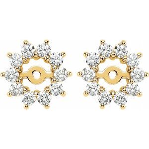14K Yellow 5/8 CTW Diamond Earring Jackets with 3.7mm ID - Siddiqui Jewelers
