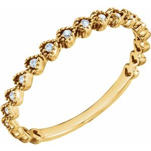 14K Yellow .06 CTW Diamond Stackable Heart Ring - Siddiqui Jewelers
