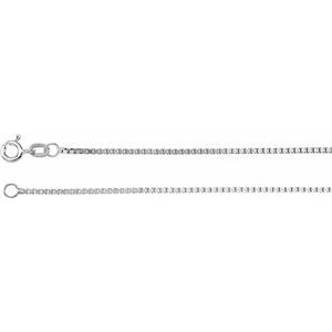 Rhodium-Plated Sterling Silver 1.3 mm Diamond Cut Box 16" Chain with Spring Ring-Siddiqui Jewelers