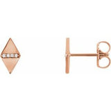 14K Rose .025 CTW Diamond Geometric Earrings - Siddiqui Jewelers