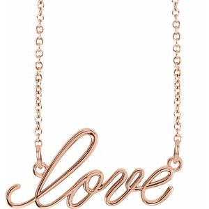 14K Rose "Love" 16.5" Necklace - Siddiqui Jewelers