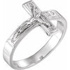 14K White 15 mm Crucifix Chastity Ring Size 10 - Siddiqui Jewelers