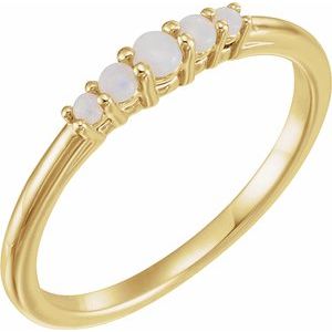 14K Yellow Opal Graduated Five-Stone Ring - Siddiqui Jewelers