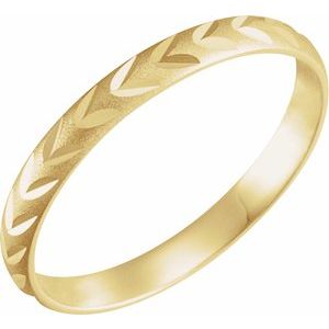 14K Yellow Diamond-Cut Midi Ring Size 2 - Siddiqui Jewelers