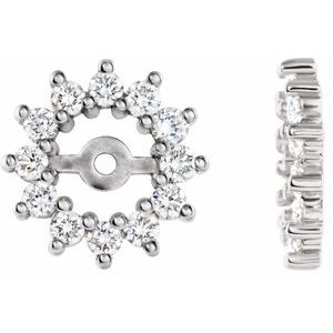 14K White 1/2 CTW Diamond Earring Jackets with 4.2mm ID - Siddiqui Jewelers