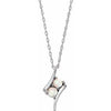Sterling Silver Opal Two-Stone 16-18" Necklace - Siddiqui Jewelers
