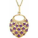 14K Yellow Amethyst & .04 CTW Diamond Nest 18" Necklace - Siddiqui Jewelers