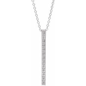 14K White Sculptural-Inspired Bar 24" Necklace - Siddiqui Jewelers