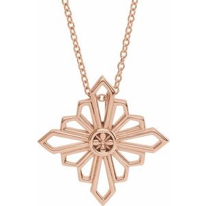 14K Rose Vintage-Inspired Geometric 16-18" Necklace - Siddiqui Jewelers