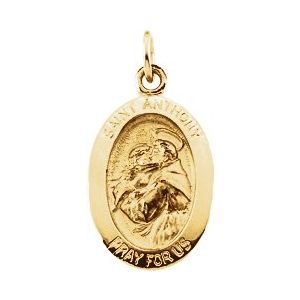 14K Yellow 15x11 mm St. Anthony of Padua Medal - Siddiqui Jewelers
