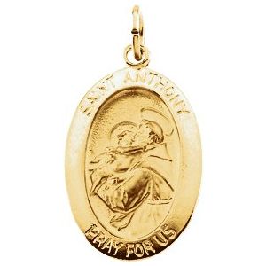 14K Yellow 19x13.5 mm St. Anthony of Padua Medal - Siddiqui Jewelers