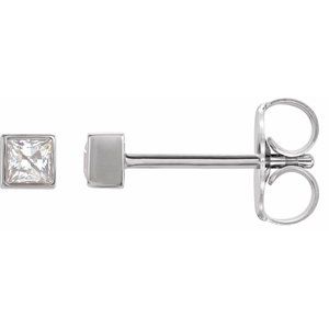 Sterling Silver 3/8 CTW Natural Diamond Bezel-Set Earrings Siddiqui Jewelers