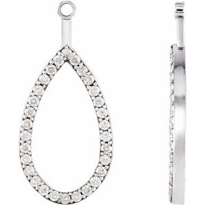 14K White 1/3 CTW Diamond Teardrop Earring Jackets - Siddiqui Jewelers