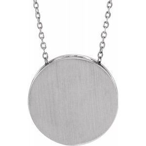 Sterling Silver 17 mm Scroll Disc 16-18" Necklace-Siddiqui Jewelers