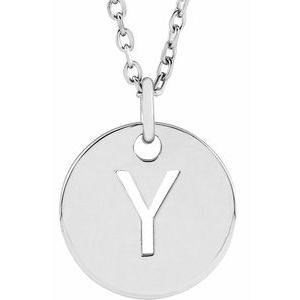 14K White Initial Y 16-18" Necklace Siddiqui Jewelers