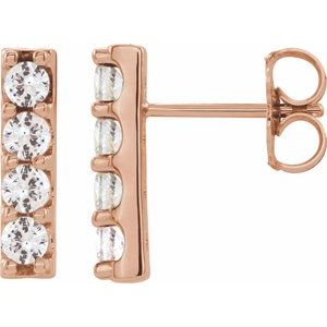 14K Rose 1/2 CTW Lab-Grown Diamond Bar Earrings Siddiqui Jewelers