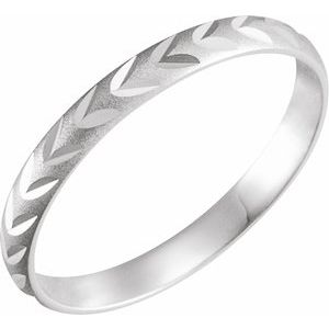 14K White Diamond-Cut Midi Ring Size 1 - Siddiqui Jewelers