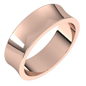 10K Rose 6 mm Concave Light Band Size 7 - Siddiqui Jewelers