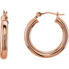 14K Rose Tube 20 mm Hoop Earrings Siddiqui Jewelers